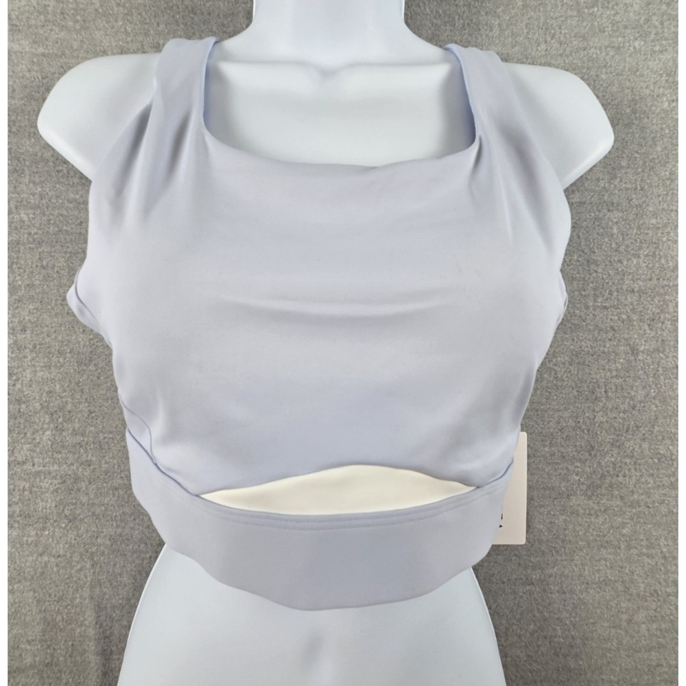 Athleta M Interval Sports Bra For D-DD+ Cups Colorblock Style Sky Blue White NEW